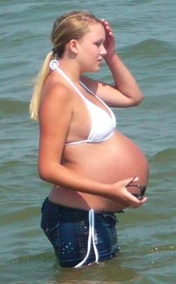 Pregnant - bikini & outdoors