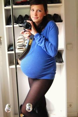 Pregnant Self Shots in Pantyhose