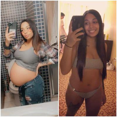 Pregnant - before and after 4