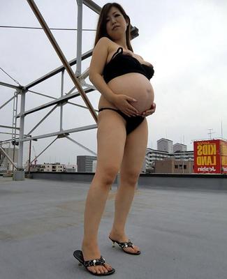 asian pregnant outdoor