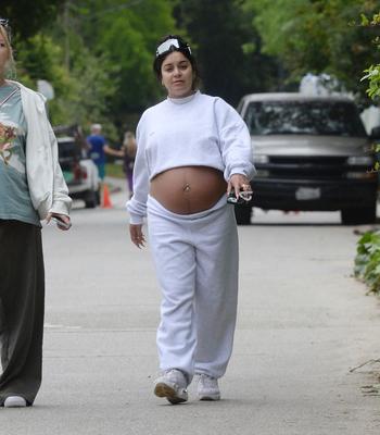 Vanessa Hudgens with huge pregnant belly out for a hike in LA