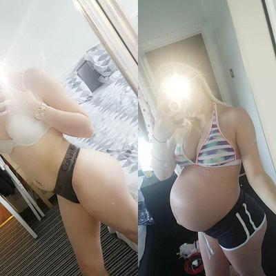 Before and after (pregnancy progression)