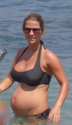 Before and during pregnancy. Busty babe 