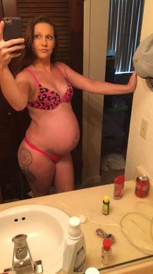 Pregnant slut likes likes to show off at home