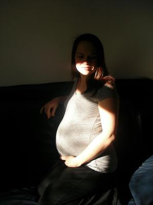 [Pregnant] wife shows off at home