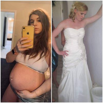 Pregnant- before and after 5