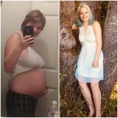 Pregnant teens - before and after 4