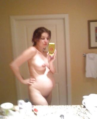 Naked pregnant teen at home