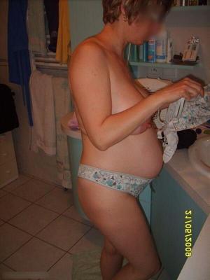 shy preggo in bathroom